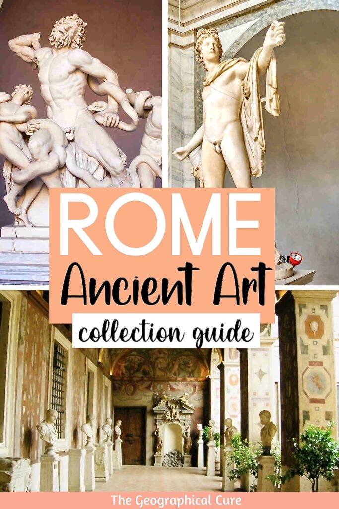 Pinterest pin for ancient art collections of Rome