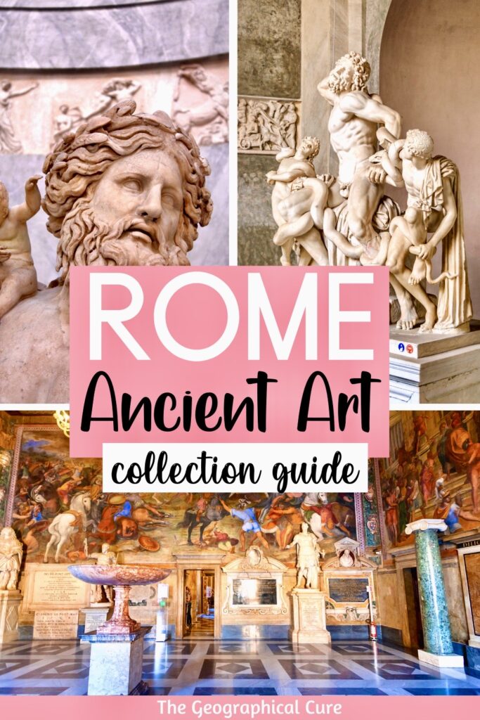 Pinterest pin for ancient art collections of Rome