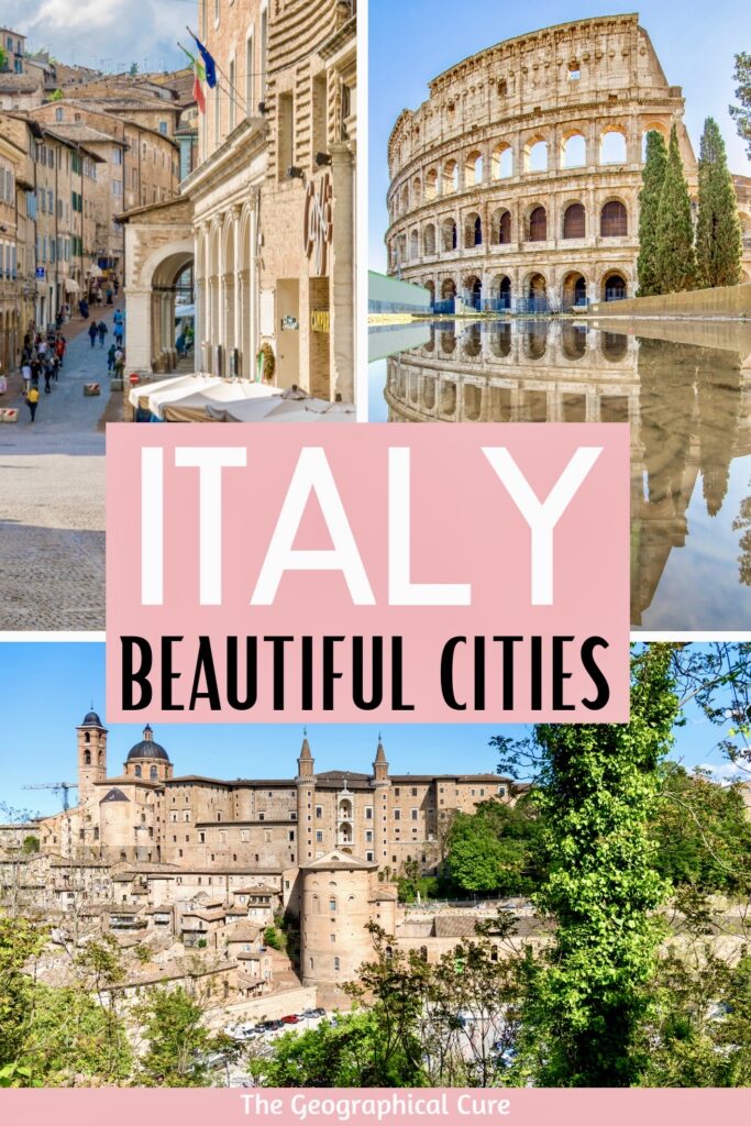 Pinterest pin graphic for beautiful cities in Italy