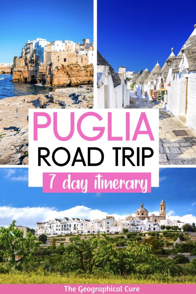 Pinterest pin for one week in Puglia road trip itinerary