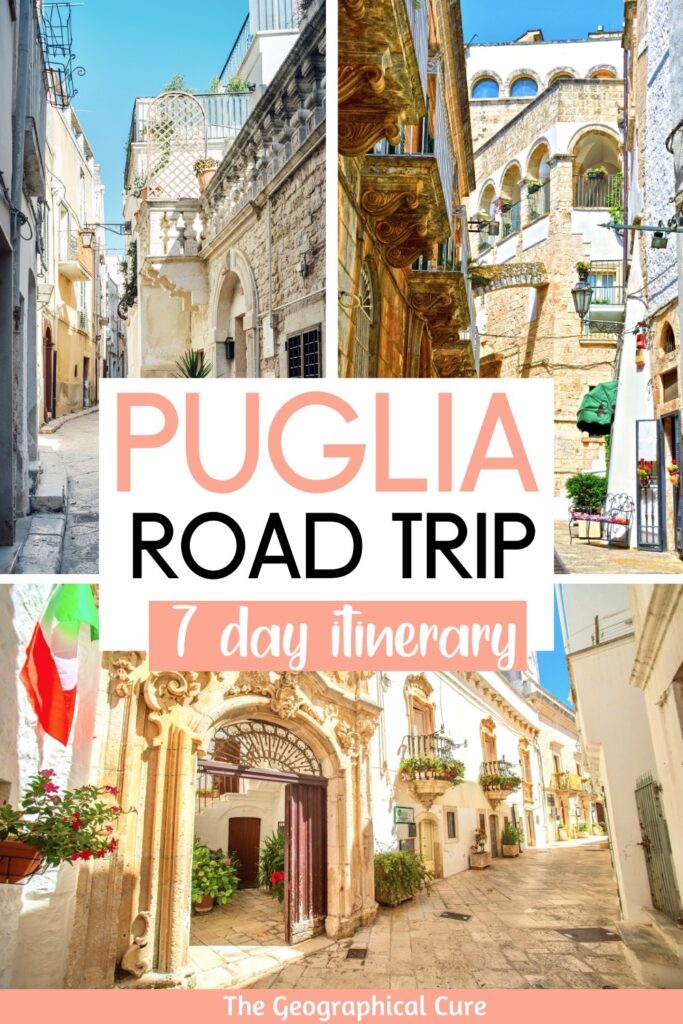 Pinterest pin for one week in Puglia road trip itinerary