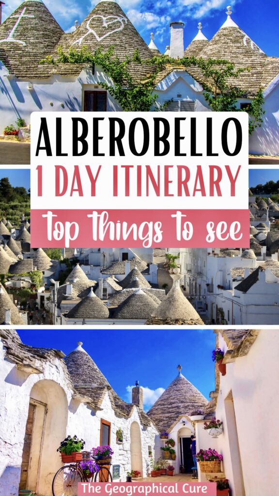 Pinterest pin for one day in Alberobello itinerary