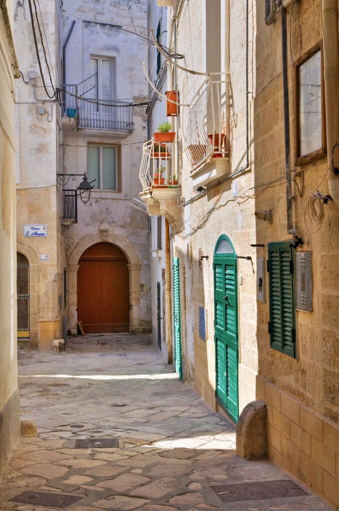 lane in the historic center