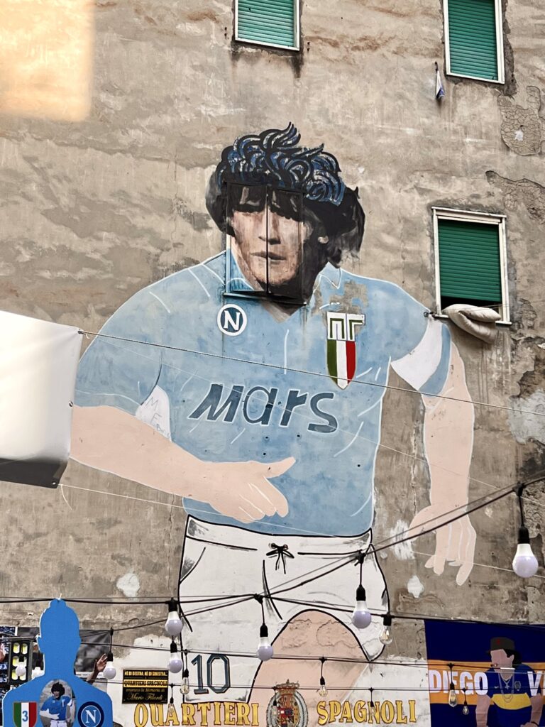 Maradona mural in the Spanish Quarter