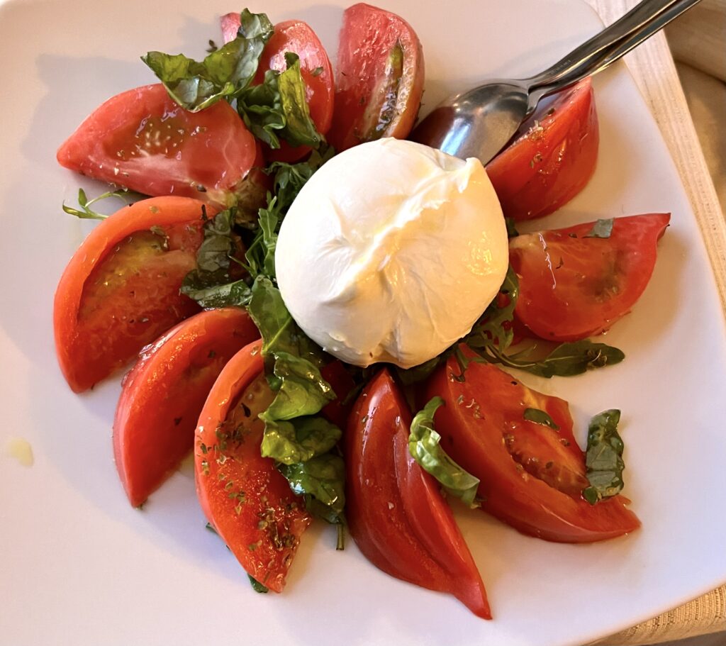 caprese salad with burrata