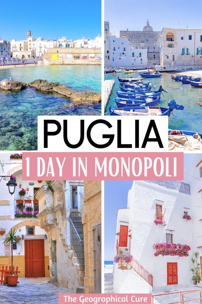 Pinterest pin for one day in Monopoli itinerary
