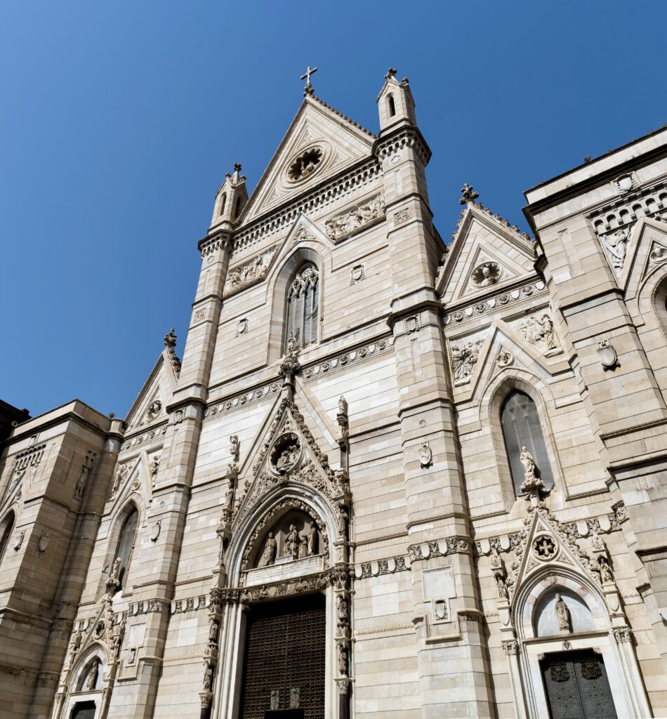 Neo-Gothic facade of the Duomo di Napoli
