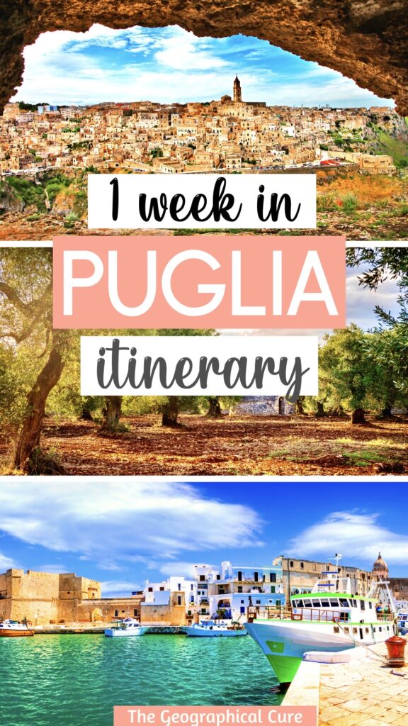 Pinterest pin for one week in Puglia itinerary