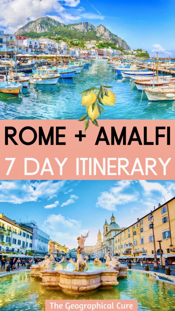 Pinterest pin for one week in Rome and the Amalfi Coast itinerary