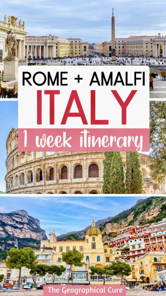 Pinterest pin for one week in Rome and the Amalfi Coast itinerary