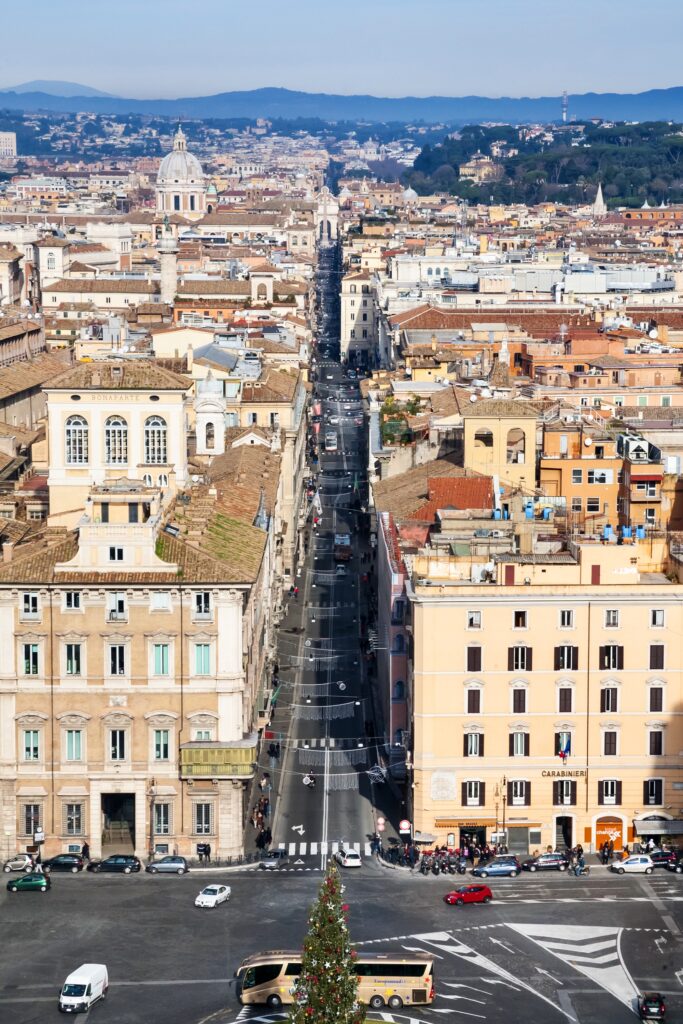 Piazza Venezia and Via del Corso in Rome 