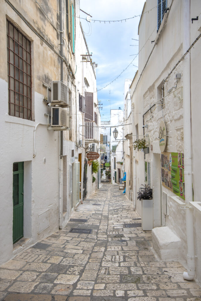 street with whitewashed houses in Ostuni