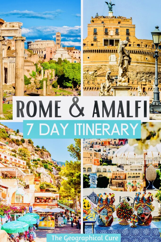 Pinterest pin for one week in Rome & Amalfi Coast itinerary
