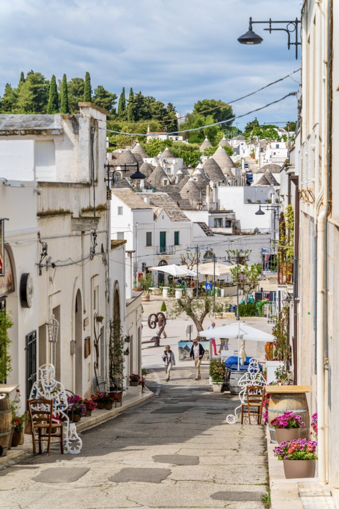 street with trulli in Alberobello