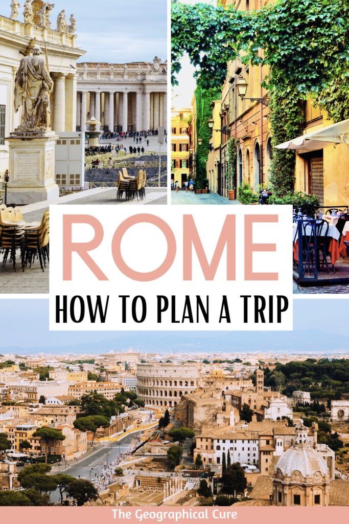 Pinterest pin for how to plan a trip to Rome