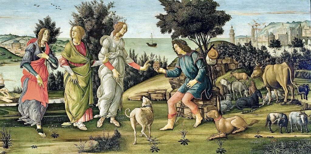Botticelli, Judgment of Paris, 1485