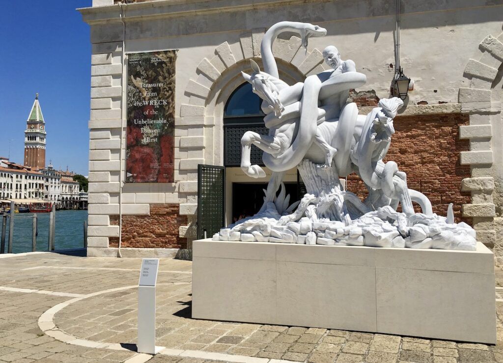 Damien Hirst sculpture outside the Punta della Dogana