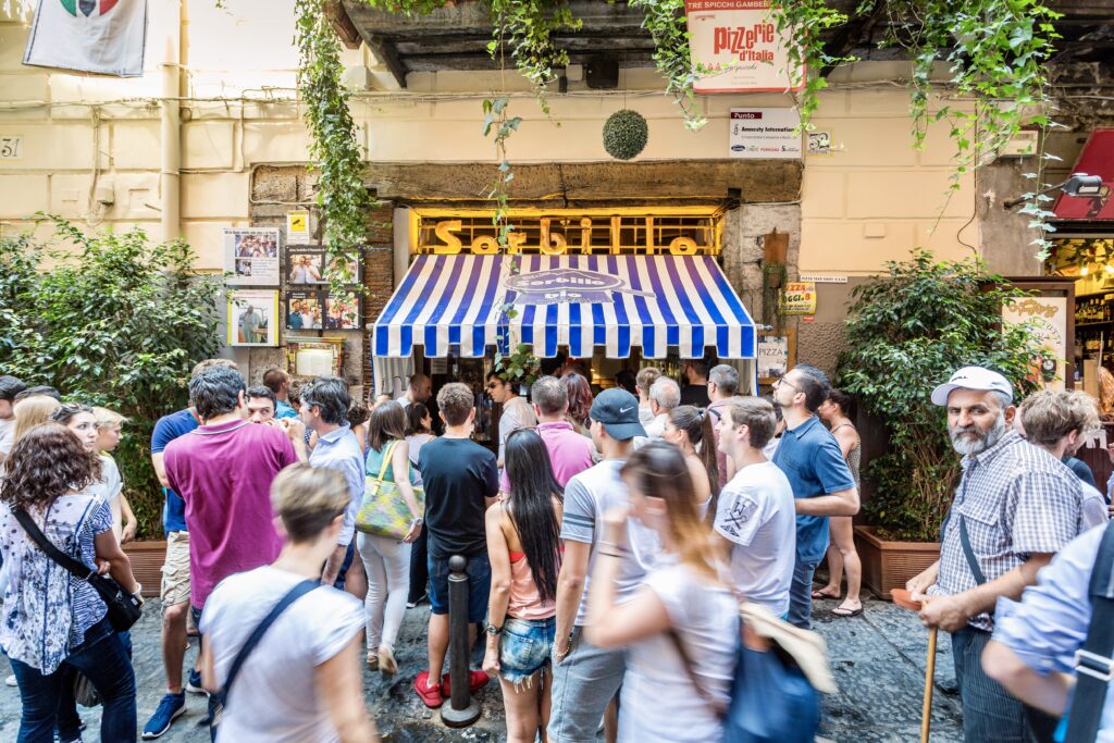 lines for pizza at Gino Sorbillo