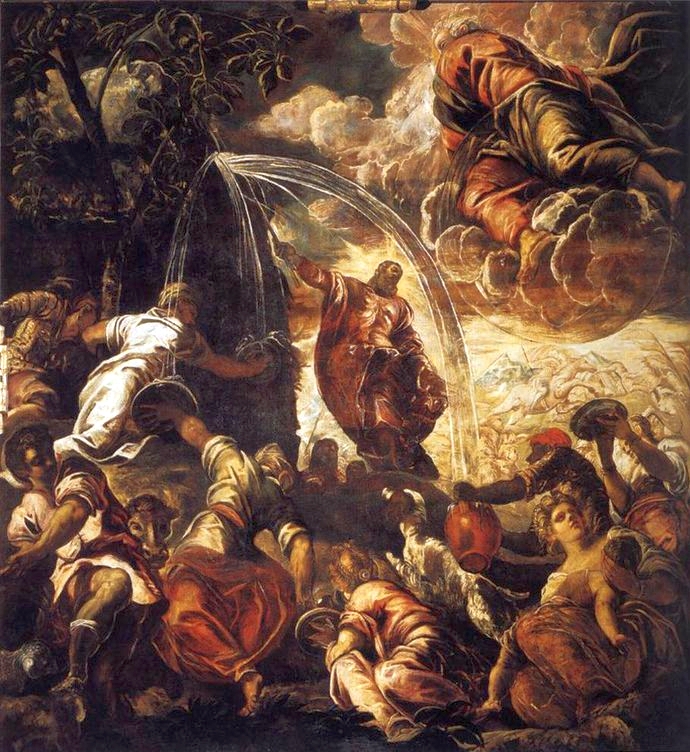 Tintoretto, Moses Striking Water from the Rock, 1577