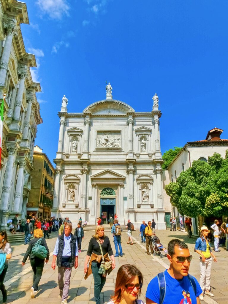 exterior facade of the scuola church