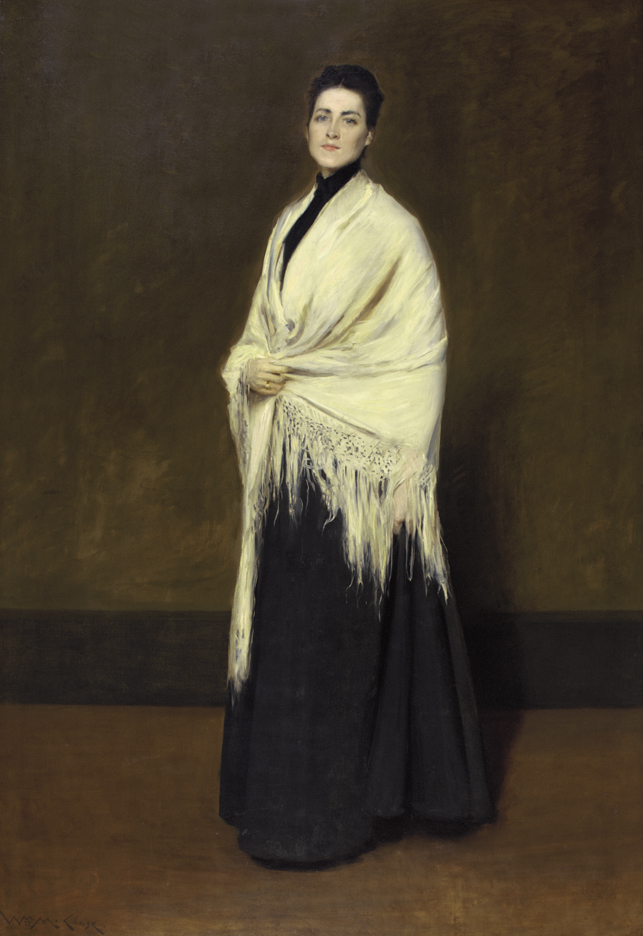 William Merritt Chase, Woman with a White Shawl, 1895