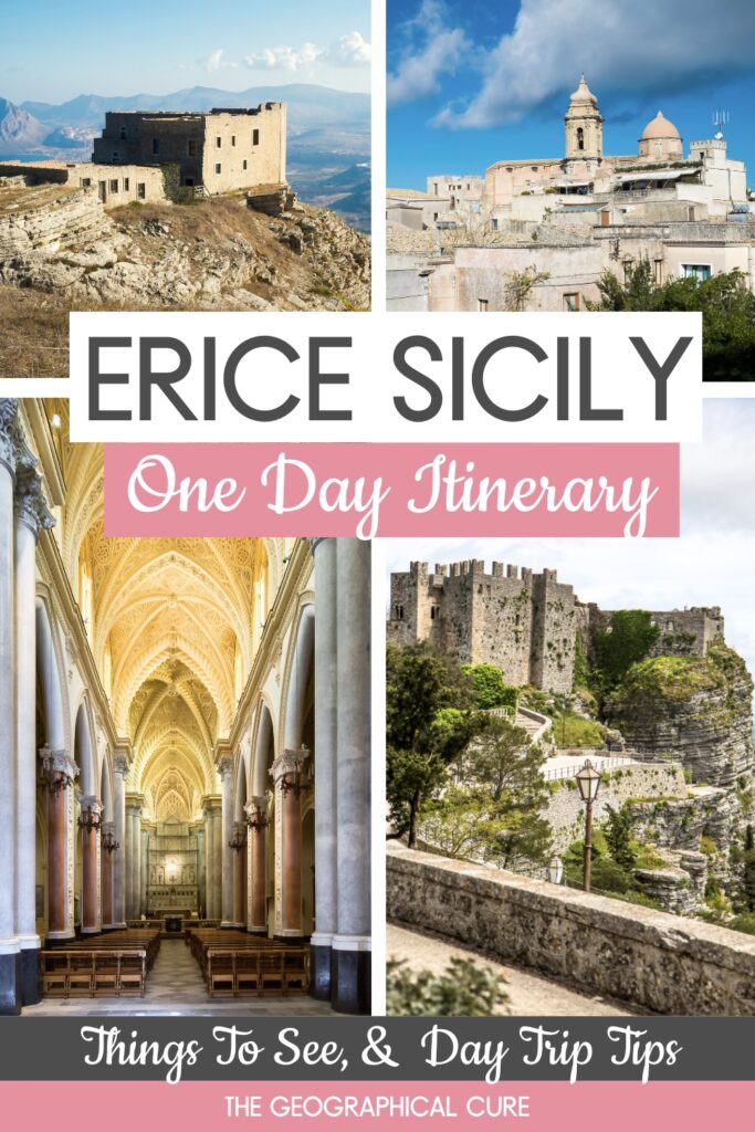 Pinterest pin for one day in Erice day trip