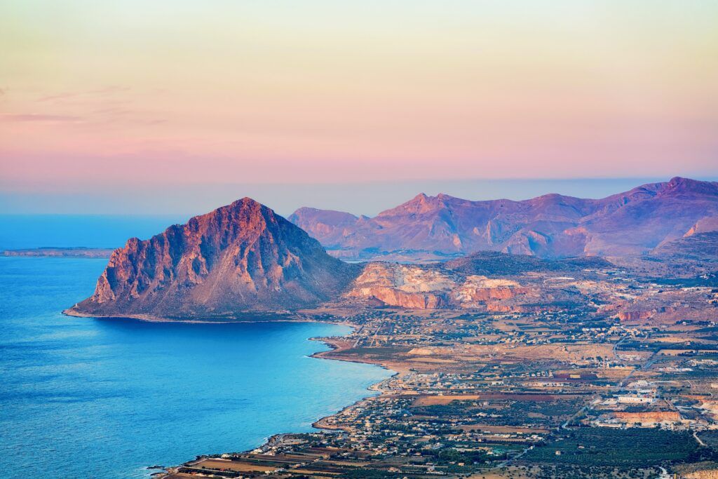 view towards Monte Cofano from the castle