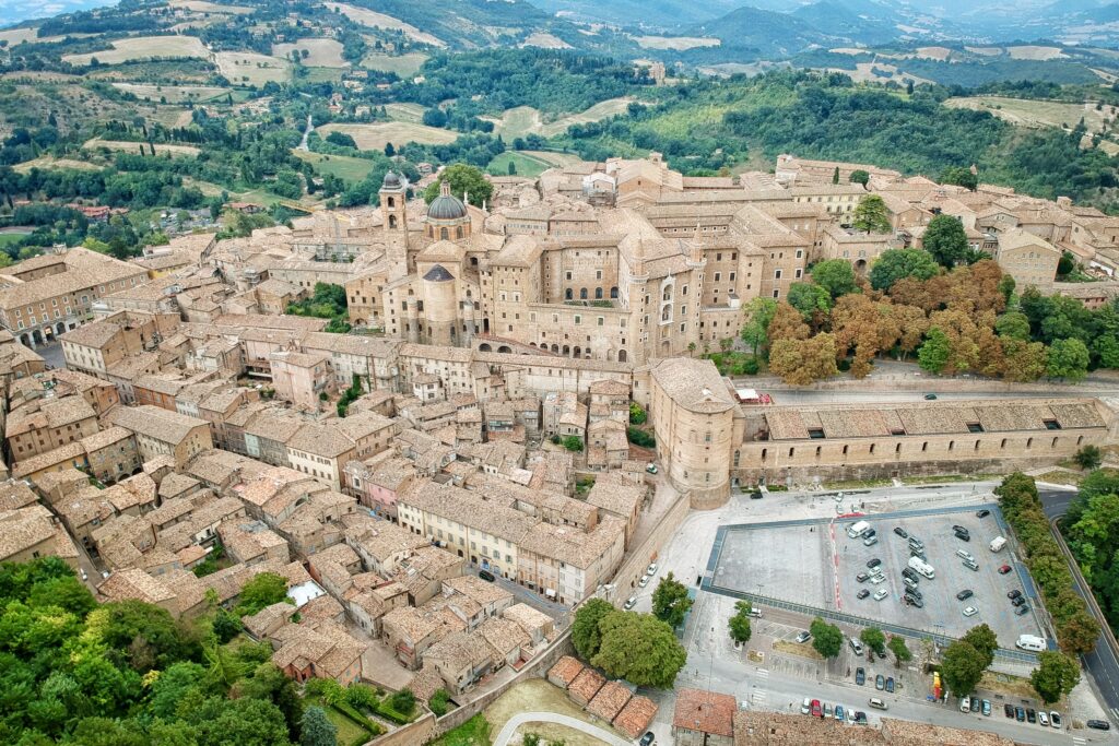 aerial view of Urbino
