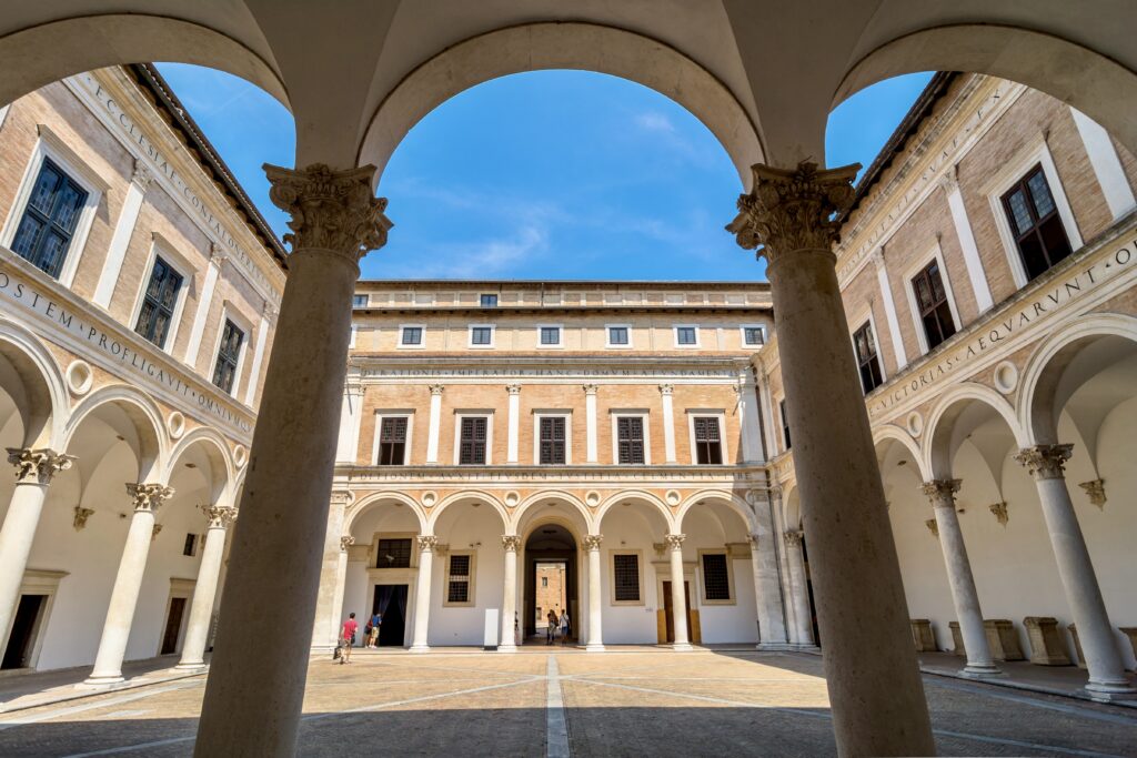 the beautiful Renaissance courtyard