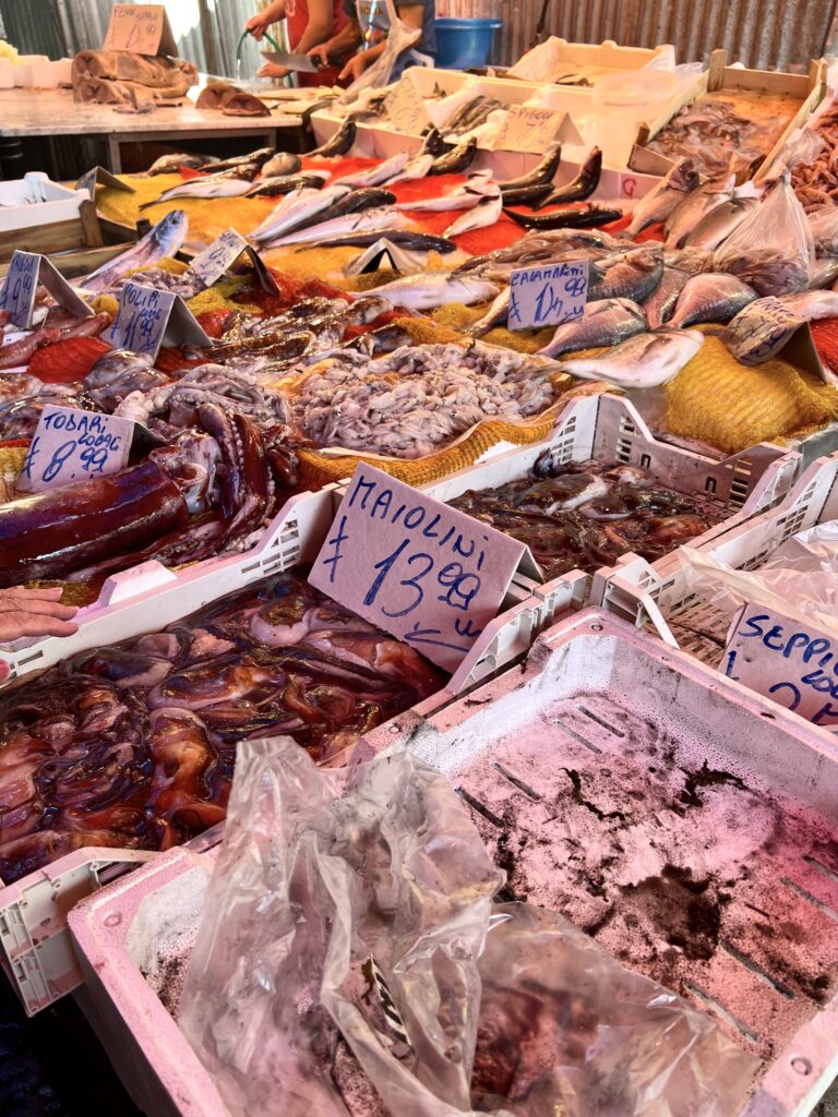 meats and produce Ballaro Market