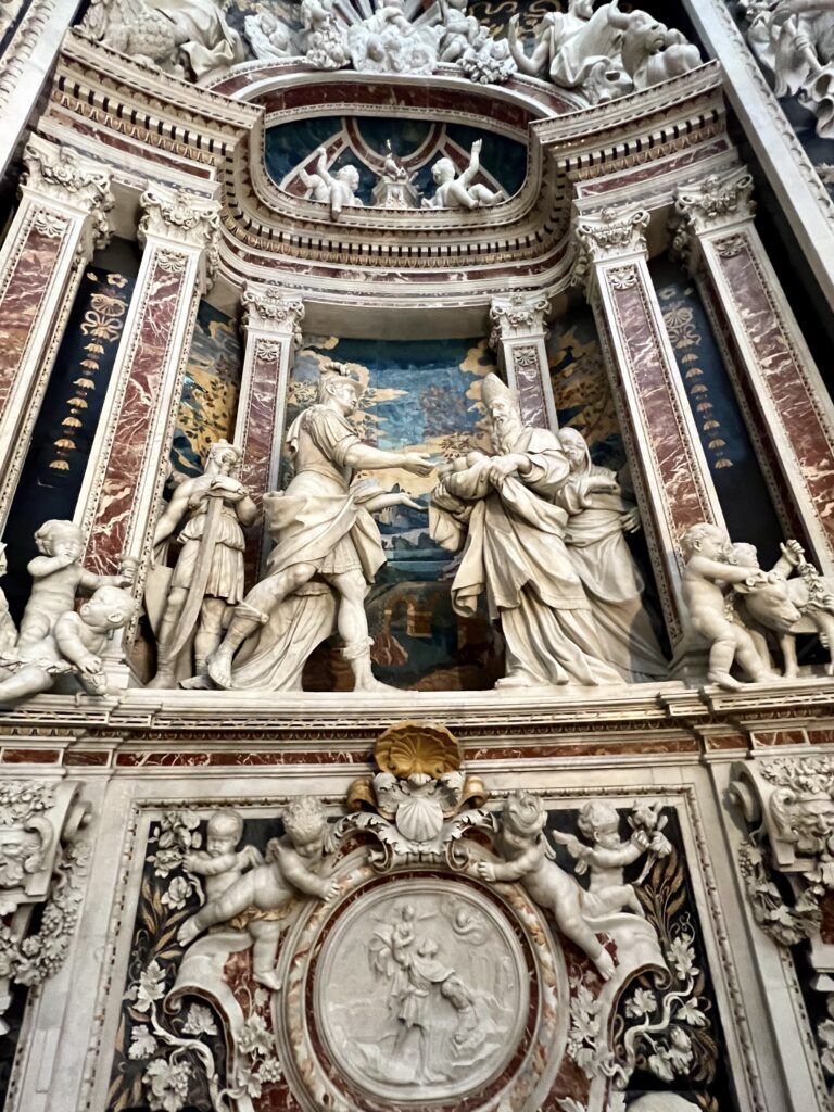 stucco decorations in the Gesu Church