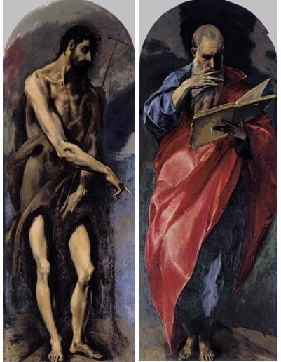 El Greco paintings of St. John the Baptist and St. John the Evangelist