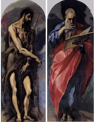 El Greco paintings of St. John the Baptist and St. John the Evangelist
