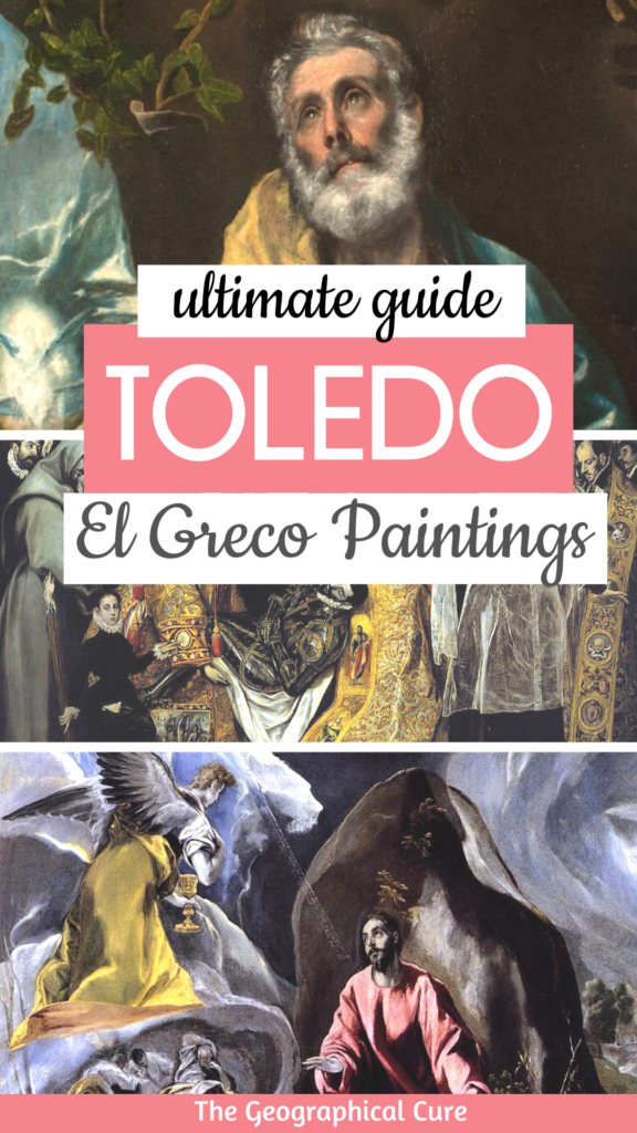 Pinterest pin for El Greco paintings in Toledo