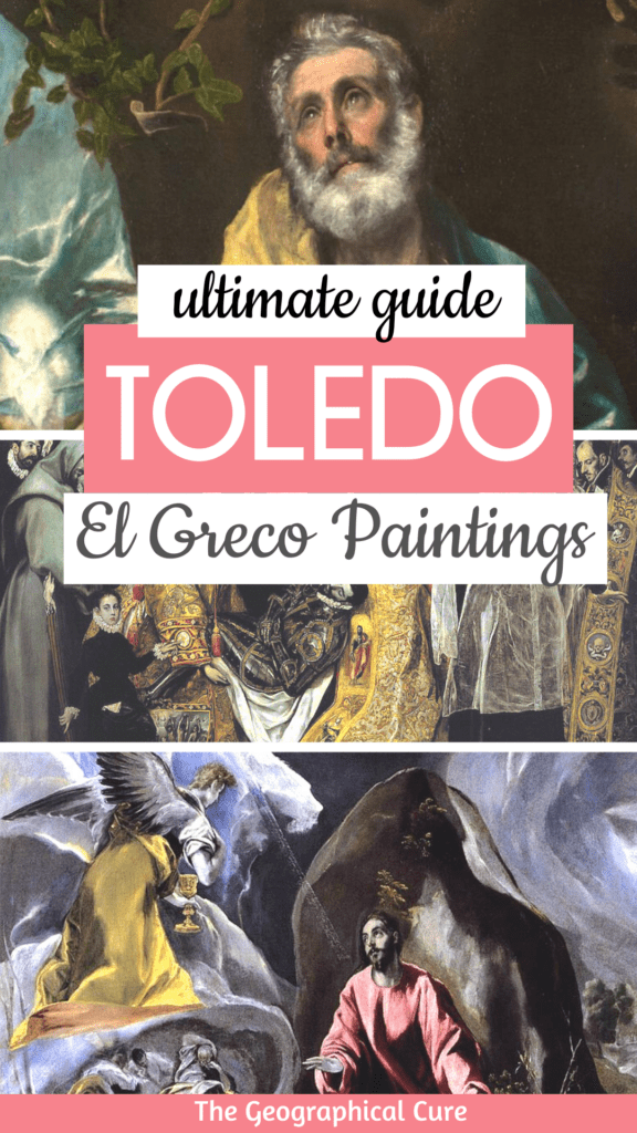 Pinterest pin for El Greco paintings in Toledo