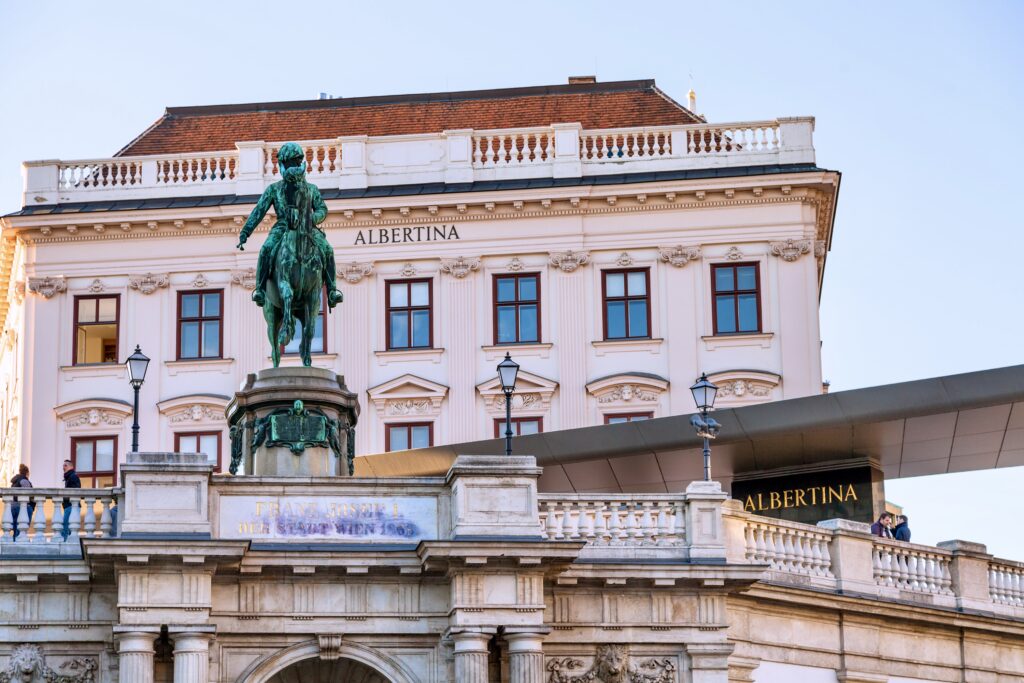 monument of Franz Joseph I and Albertina Museum