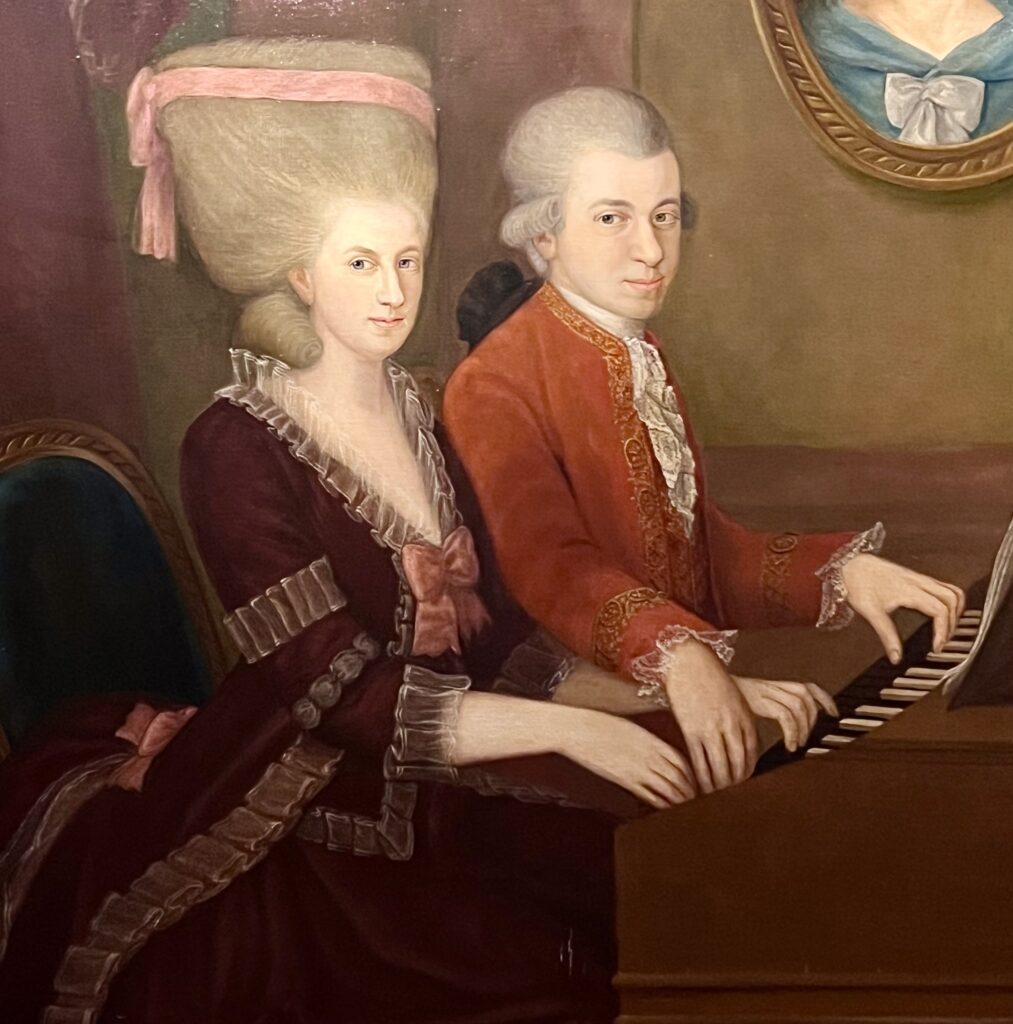 painting of Mozart and his wife Costanza in the House of Music