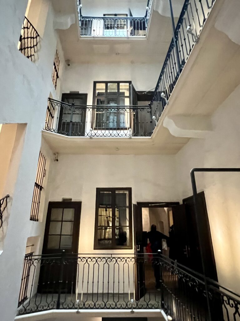 stairway showing the internal courtyard