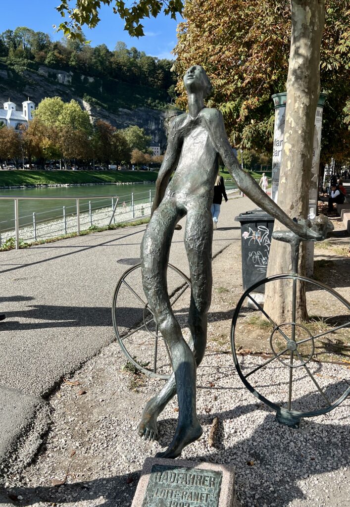 Cyclist sculpture by Lotte Ranft