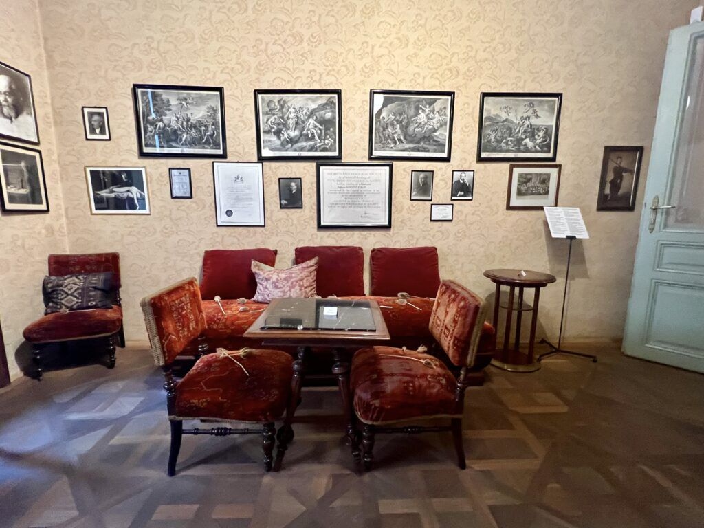 original furniture in patient waiting room