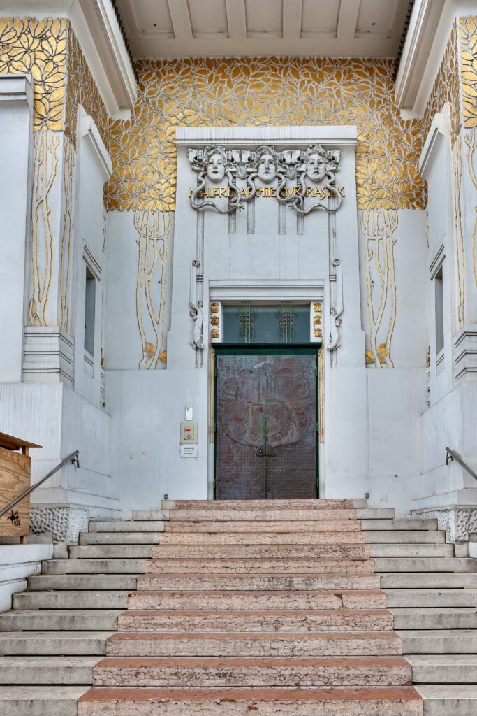 entrance to the Secession building, showing the floral motif and gorgons