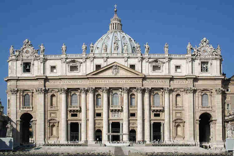 columned facade of the basilica