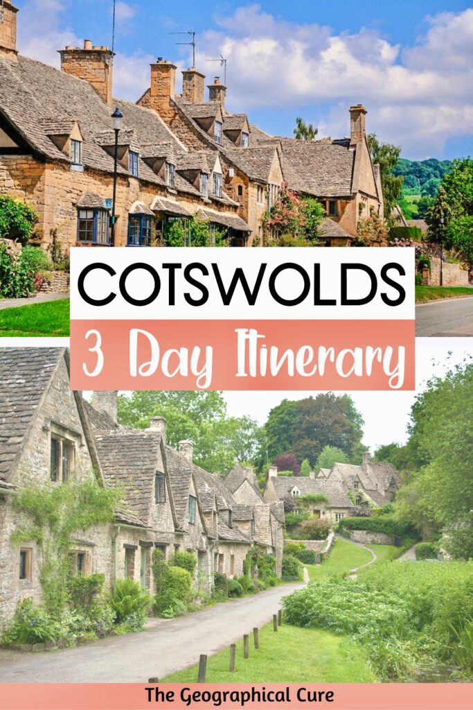 Pinterest pin for 3 days in the Cotswolds