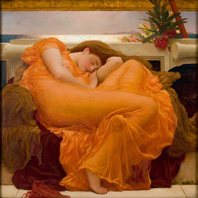 Leighton's most famous painting, Flaming June