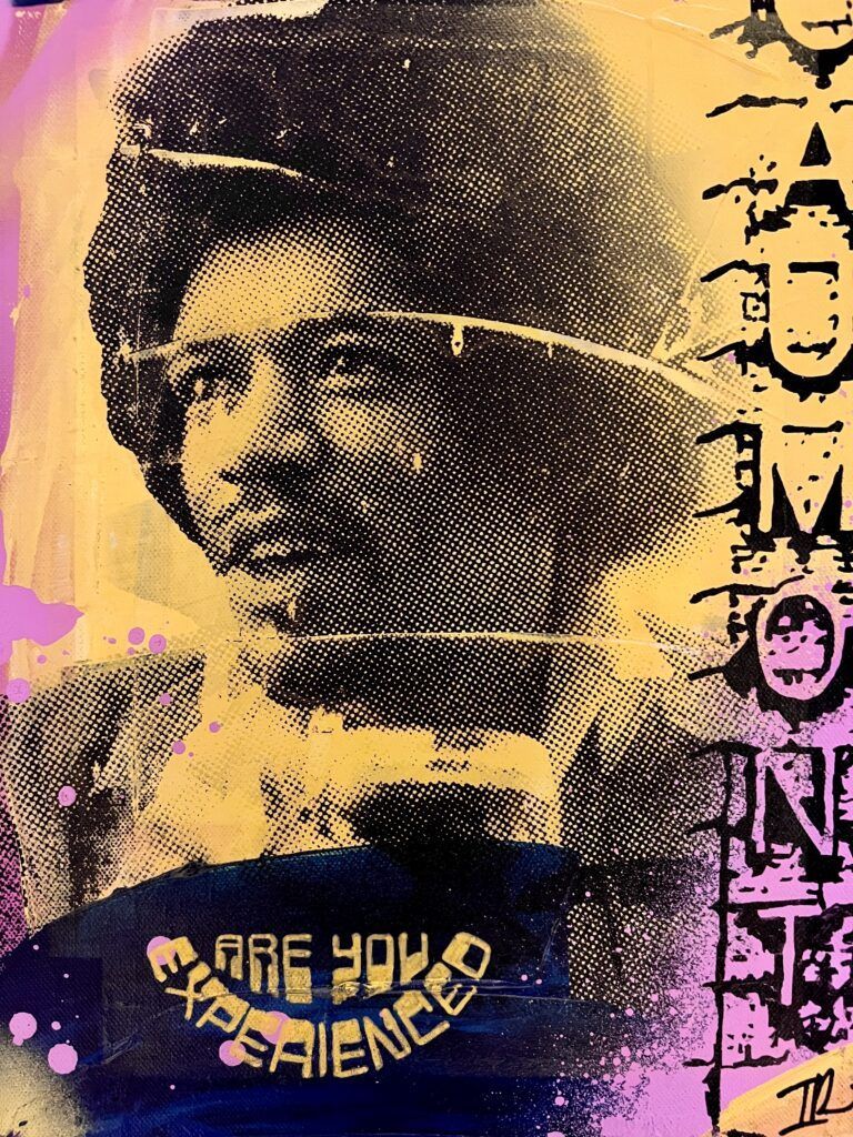 photo of Jimi Hendrix in the museum