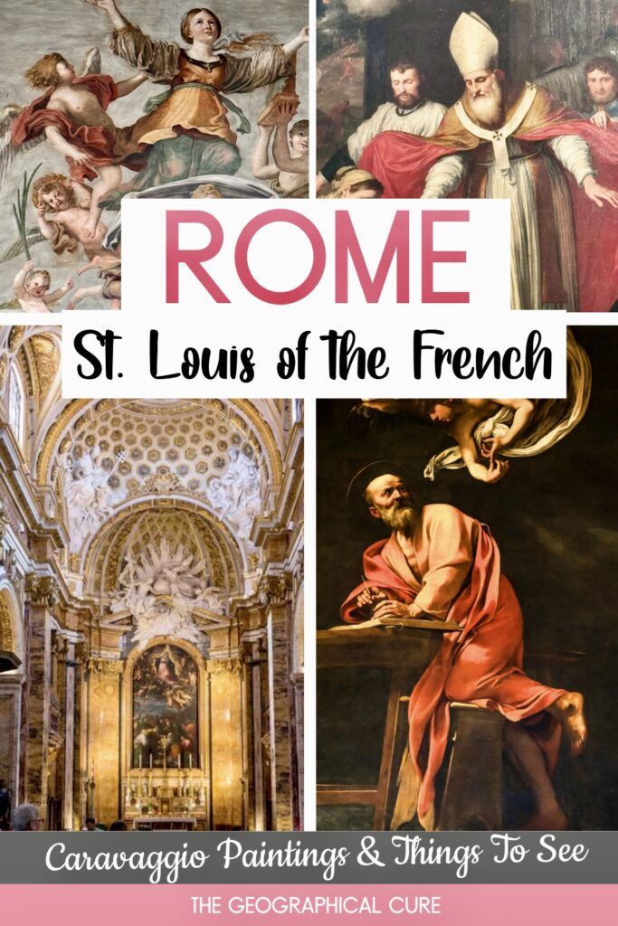 Pinterest pin for guide to St. Louis of the French and the Contareli Chapel