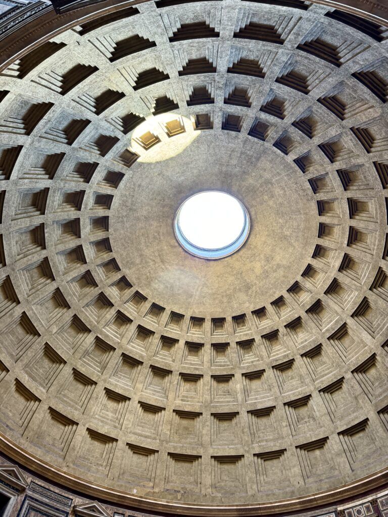 the dome with light shining through the oculu