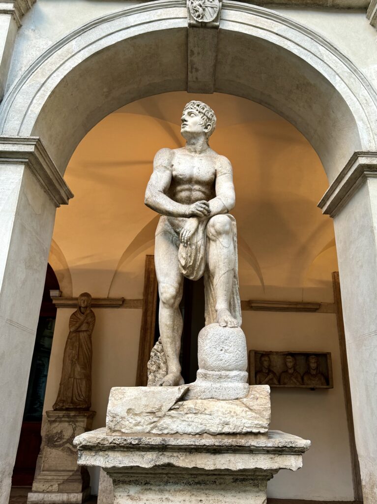statue in courtyard of Palazzo Altemps