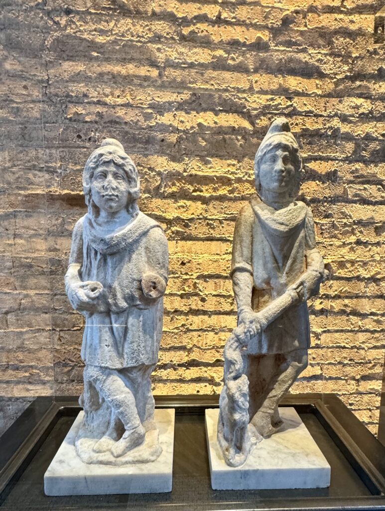 Mithraic statues of Cautes and Cautopates
