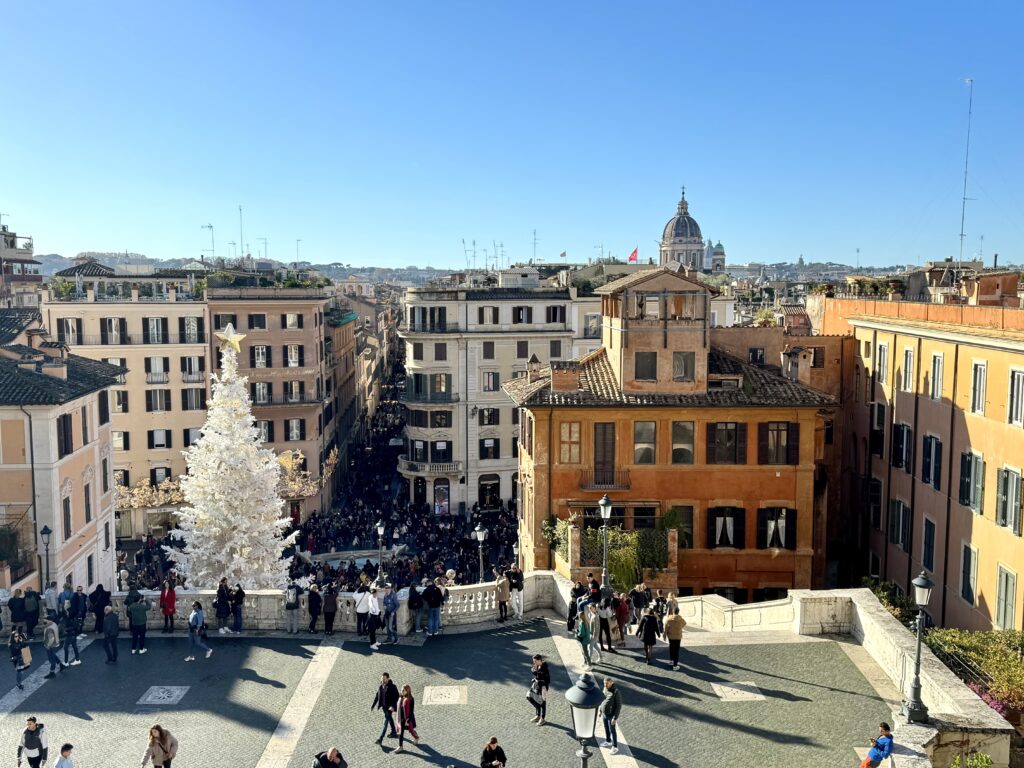 view from the top of the Spanish Steps
